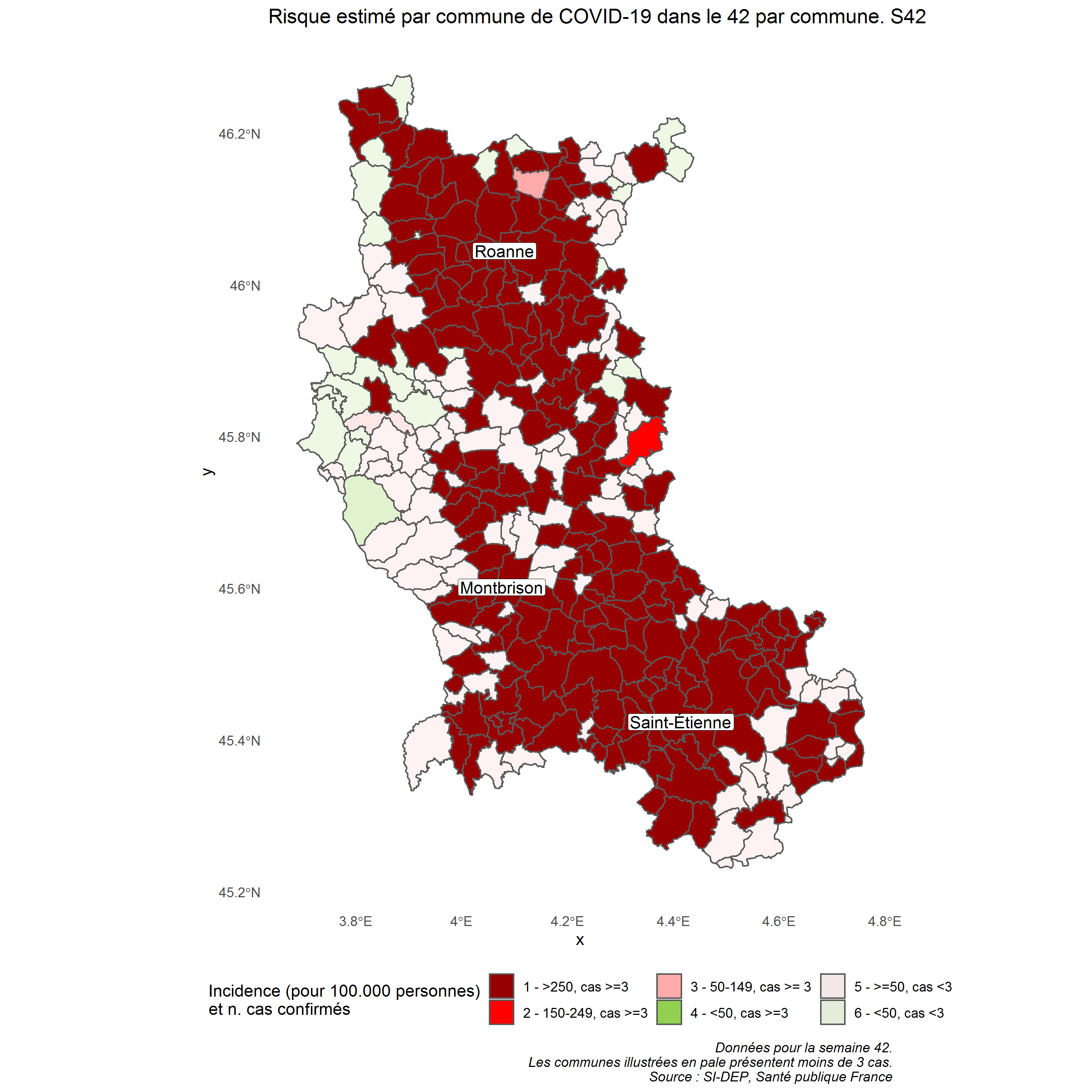 Taux dincidence département de la Loire S42